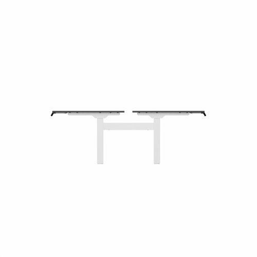 R802X Dual Sit Stand White Frame 1400x800mm Black top