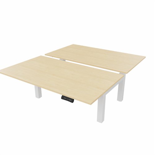 R802X Dual Sit Stand White Frame 1400x800mm Maple top