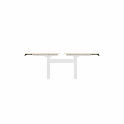 R802X Dual Sit Stand White Frame 1400x800mm Maple top