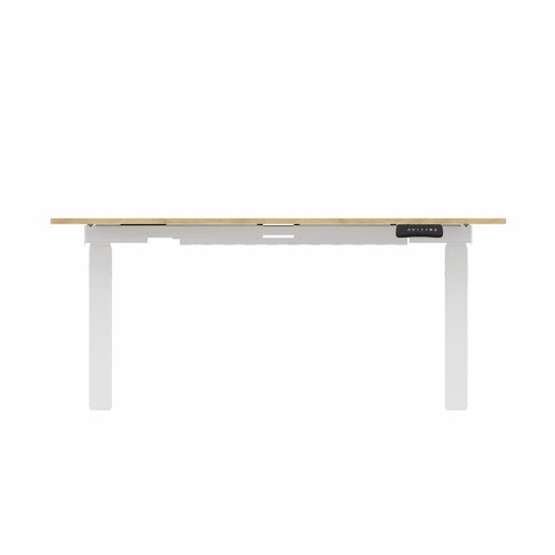 R802X Dual Sit Stand White Frame 1400x800mm Oak top | R802XWH148O | REVILO Furniture