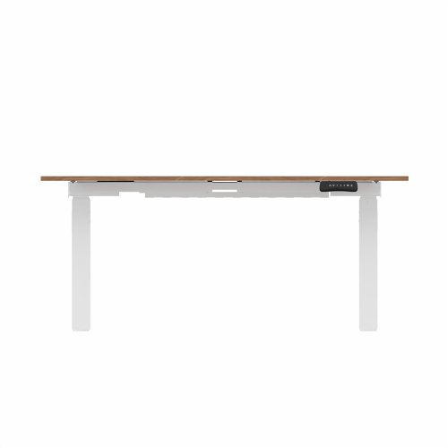 R802X Dual Sit Stand White Frame 1400x800mm Walnut top