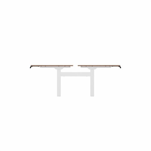 R802X Dual Sit Stand White Frame 1400x800mm Walnut top