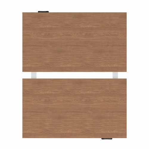 R802X Dual Sit Stand White Frame 1400x800mm Walnut top