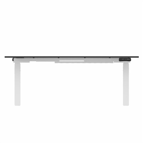 R802X Dual Sit Stand White Frame 1600x800mm Black top