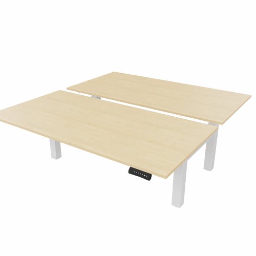 R802X Dual Sit Stand White Frame 1600x800mm Maple top