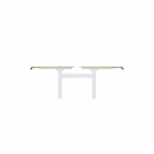R802X Dual Sit Stand White Frame 1600x800mm Maple top