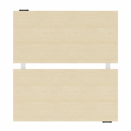R802X Dual Sit Stand White Frame 1600x800mm Maple top