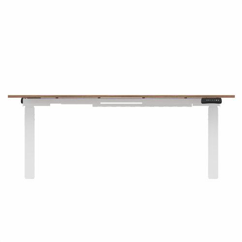 R802X Dual Sit Stand White Frame 1600x800mm Walnut top