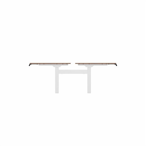 R802X Dual Sit Stand White Frame 1600x800mm Walnut top