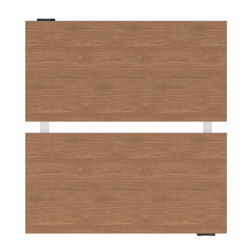 R802X Dual Sit Stand White Frame 1600x800mm Walnut top