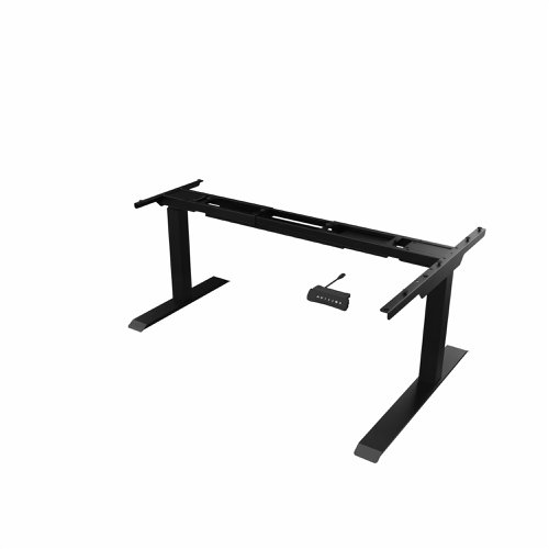 R807 Radial Desk frame in Black (No desktop supplied) universal frame can be built to left or right handed requirement.