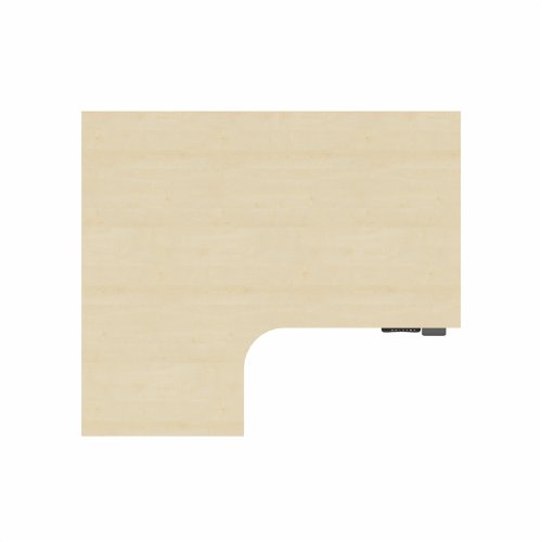 R807 Radial Sit Stand Desk Black Frame 1400mm Maple top Left handed