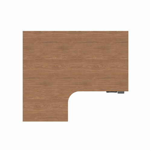 R807 Radial Sit Stand Desk Black Frame 1400mm Walnut top Left handed