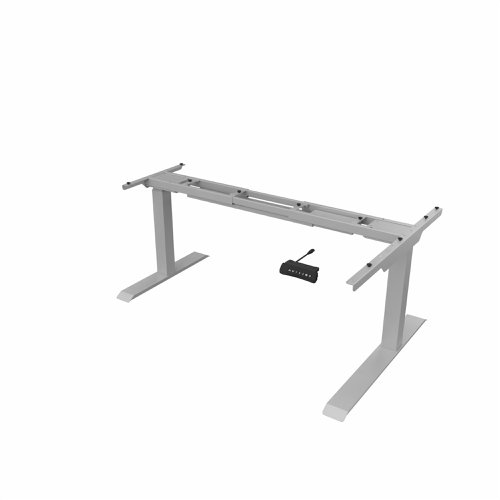 R807 Radial Desk frame in Silver (No desktop supplied) universal frame can be built to left or right handed requirement.