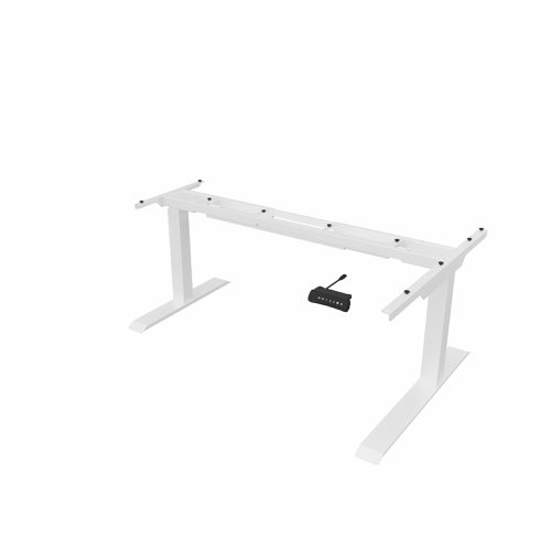 R807 Radial Desk frame in White (No desktop supplied) universal frame can be built to left or right handed requirement.