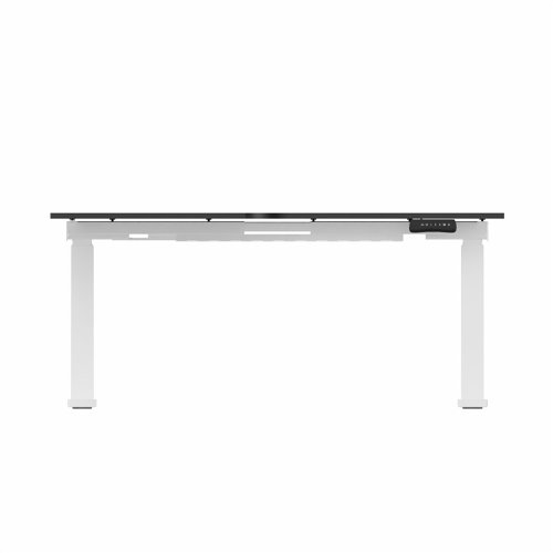 R807 Radial Sit Stand Desk White Frame 1400mm Black top Left handed