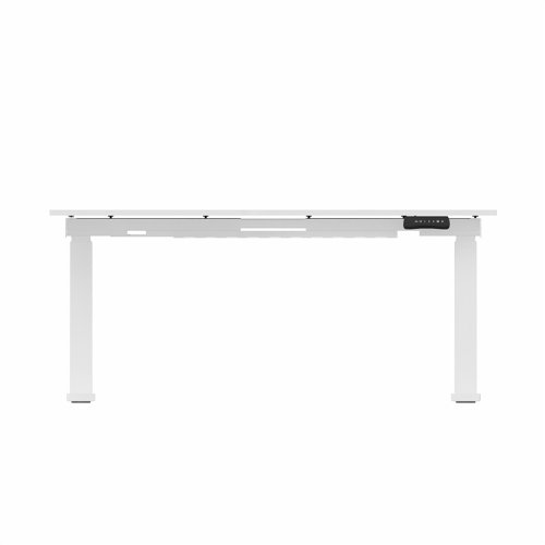 R807 Radial Sit Stand Desk White Frame 1400mm White top Left handed