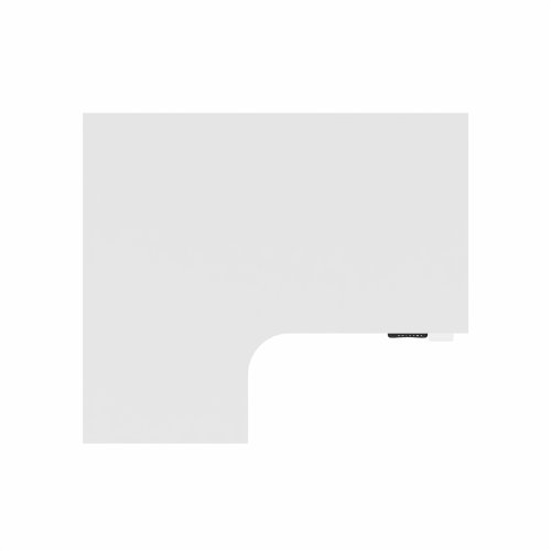 R807 Radial Sit Stand Desk White Frame 1400mm White top Left handed