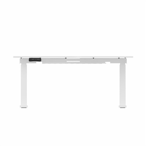 R807 Radial Sit Stand Desk White Frame 1400mm White top Right handed