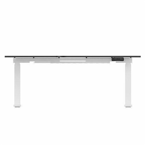 R807 Radial Sit Stand Desk White Frame 1600mm Black top Left handed