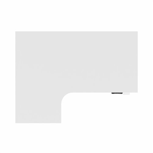 R807 Radial Sit Stand Desk White Frame 1600mm White top Left handed