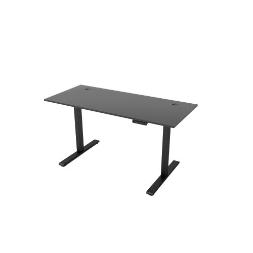 R810 Sit Stand Desk 1185x600mm Black Leg, Black Top