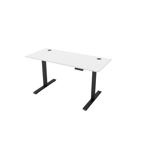 R810 Sit Stand Desk 1585x800mm Black Leg, White Top