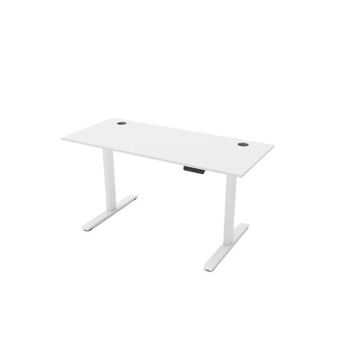 R810 Sit Stand Desk 1185x600mm White Leg, White Top