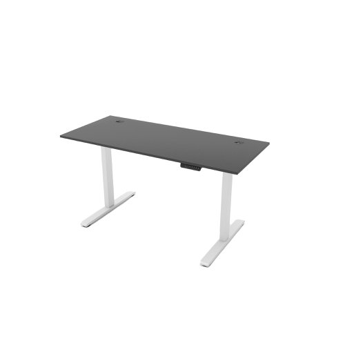 R810 Sit Stand Desk 1385x800mm White Leg, Black Top