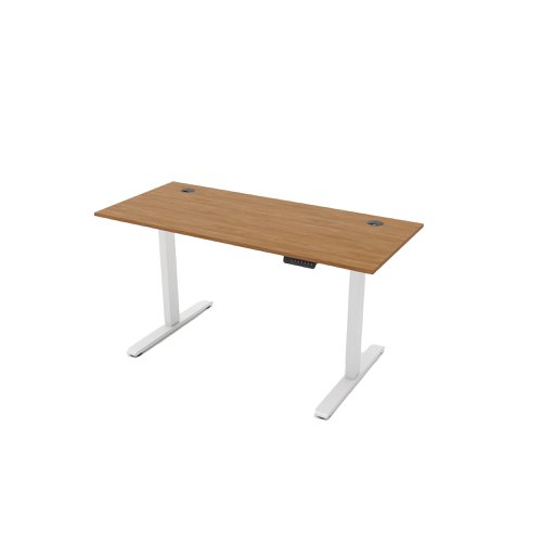 R810 Sit Stand Desk 1785x800mm White Leg, Walnut Top