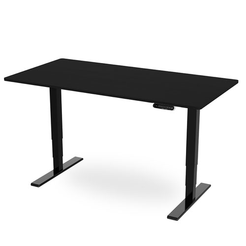R900 Sit-Stand Desk 1200 x 600mm - Black Frame with Black Top