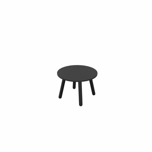 MAMBA Round Coffee Table Black Legs 600mm Dia Black top