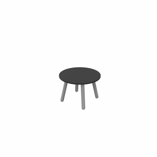 MAMBA Round Coffee Table Silver Legs 600mm Dia Black top