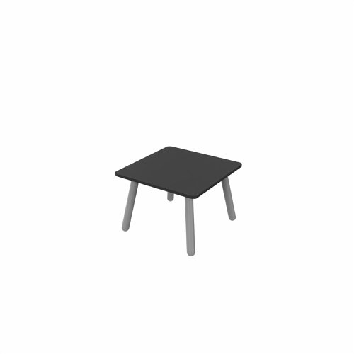 MAMBA Square Coffee Table Silver Legs 600x600mm Black top