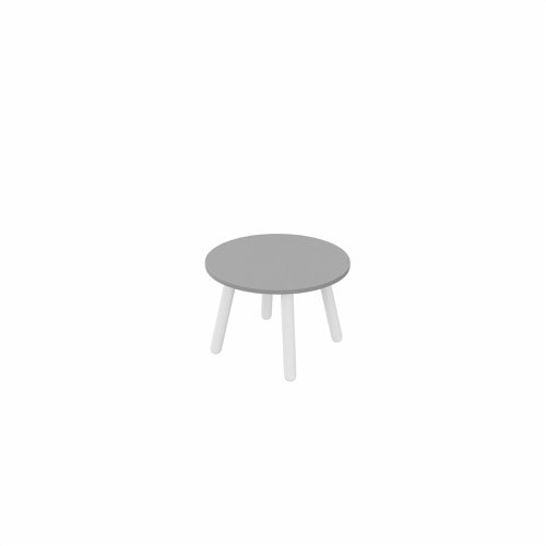 MAMBA Round Coffee Table White Legs 600mm Dia Grey top