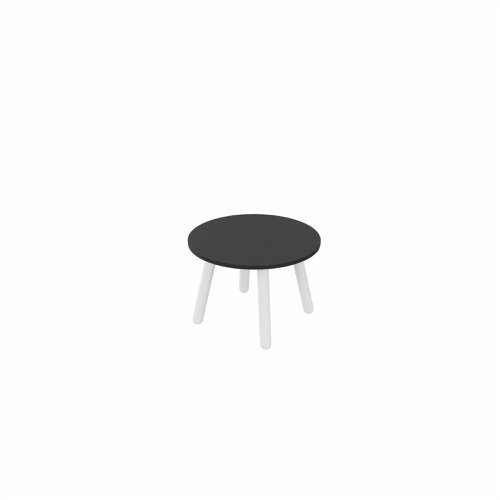 MAMBA Round Coffee Table White Legs 600mm Dia Black top