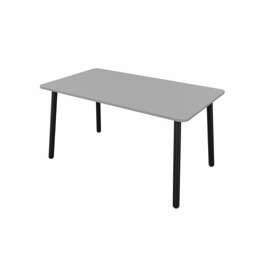 MAMBA Rectangular Table Black Legs 1600x800mm Grey top