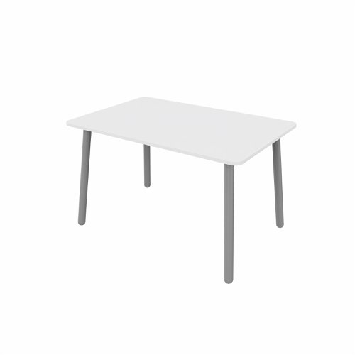 MAMBA Rectangular Table Silver Legs 1400x800mm White top
