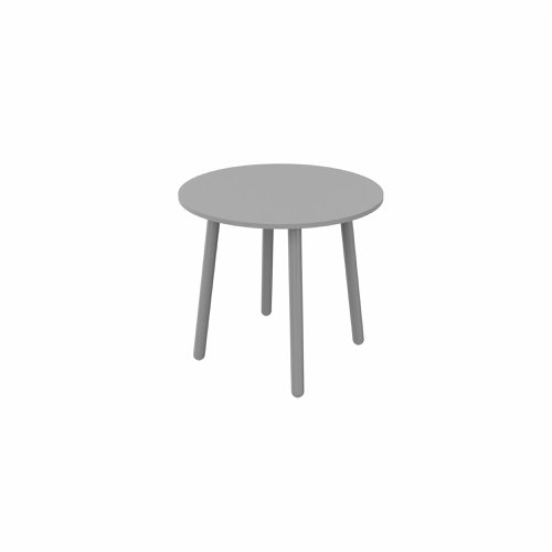 MAMBA Round Table Silver Legs 800mm Dia Grey top