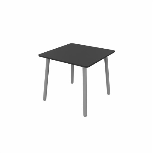 MAMBA Square Table Silver Legs 800x800mm Black top