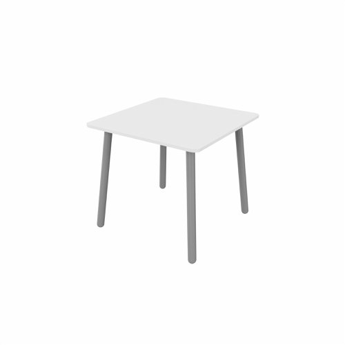 MAMBA Square Table Silver Legs 800x800mm White top