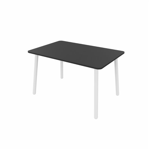 MAMBA Rectangular Table White Legs 1400x800mm Black top