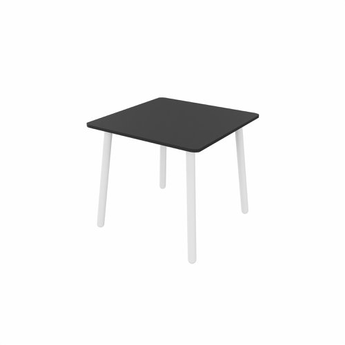 MAMBA Square Table White Legs 800x800mm Black top