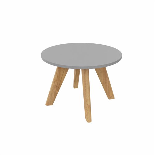 NORDIC Round Coffee Table with Oak  Legs 600mm Dia Grey top
