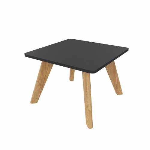 NORDIC Square Coffee Table with Oak  Legs 600x600mm Black top