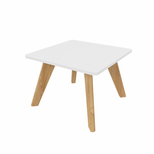 NORDIC Square Coffee Table with Oak  Legs 600x600mm White top