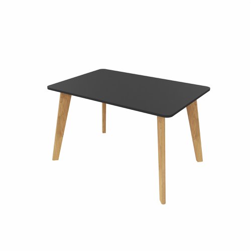 NORDIC Rectangular Table with Oak  Legs 1200x800mm Black top