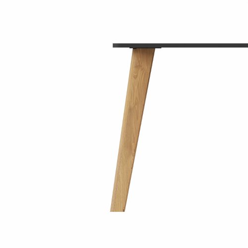 NORDIC Rectangular Table with Oak  Legs 1200x800mm Black top