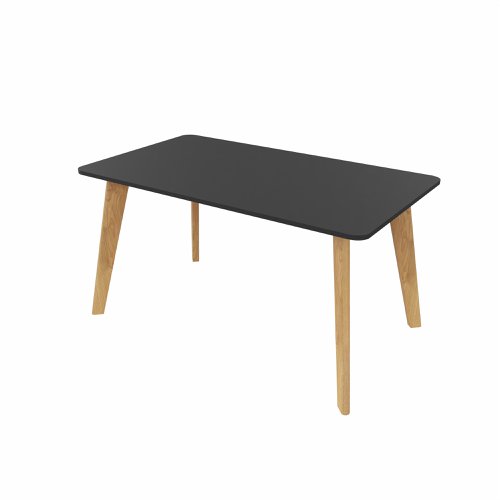 NORDIC Rectangular Table with Oak  Legs 1400x800mm Black top