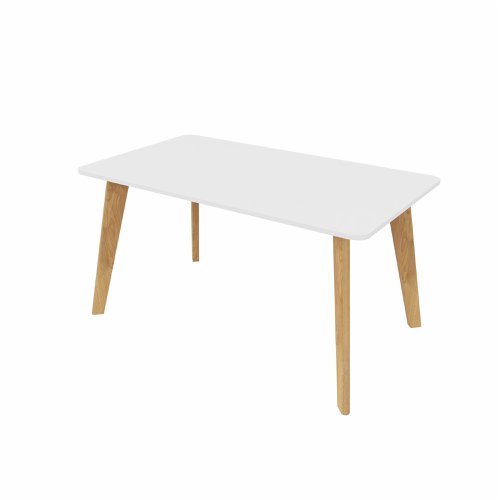 NORDIC Rectangular Table with Oak  Legs 1400x800mm White top